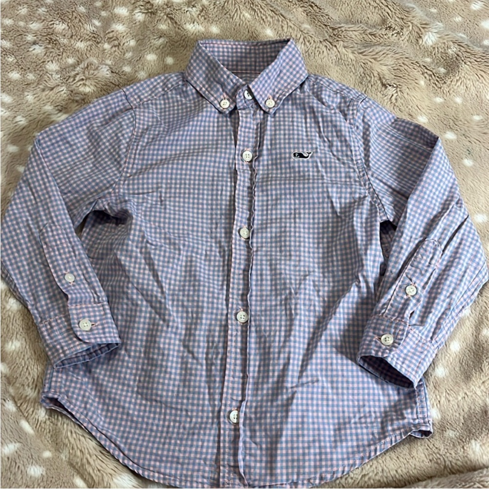 Vineyard Vines Button Down Pink/Blue Gingham Plaid 3T